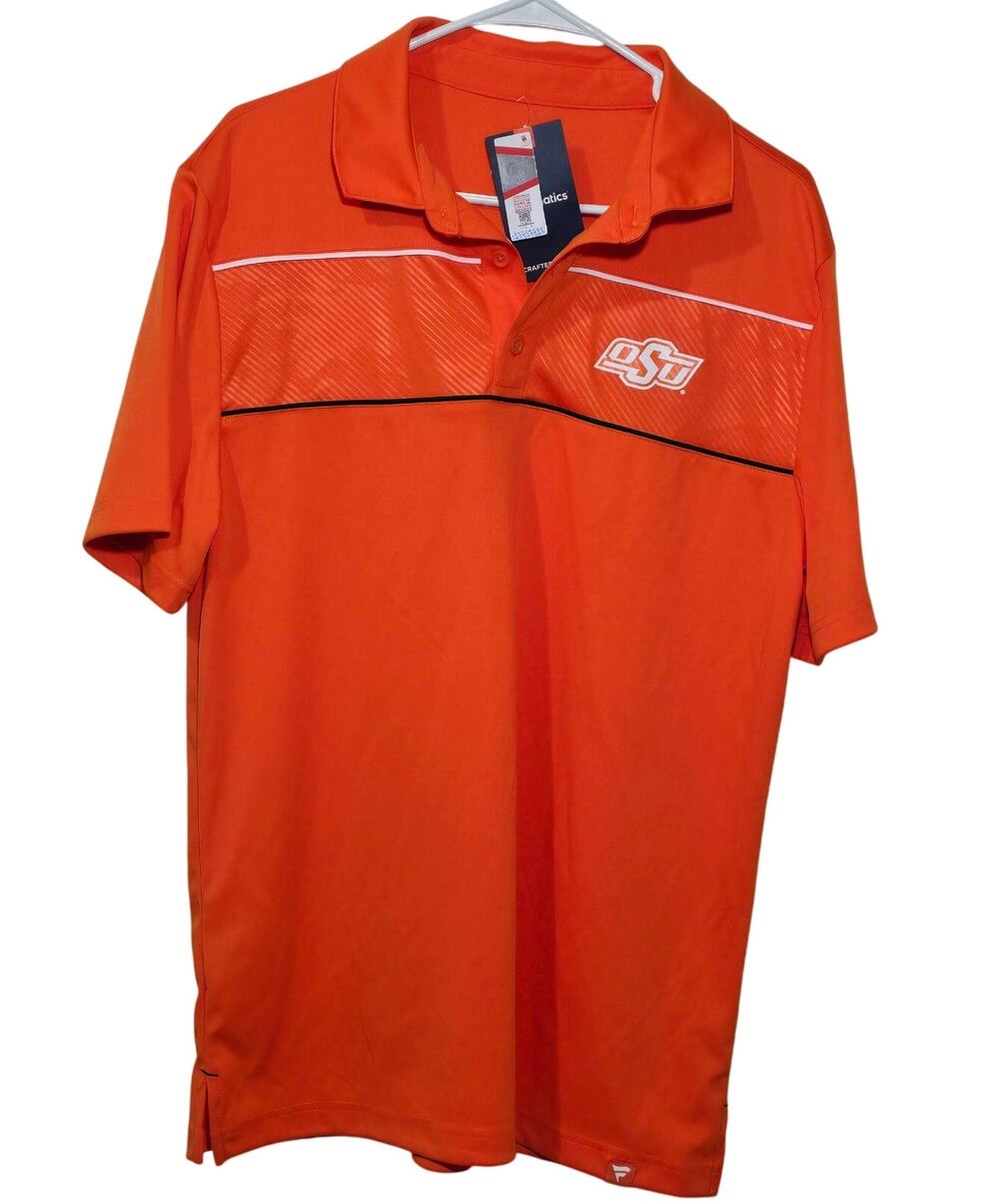 Fanatics OSU Oklahoma State Cowboys Mens Polo NWT Orange White Size Large